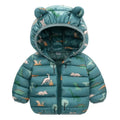 Kids Cartoon Dinosaur Hooded Warm Jacket – Lightweight Winter Outerwear Ages 0–5