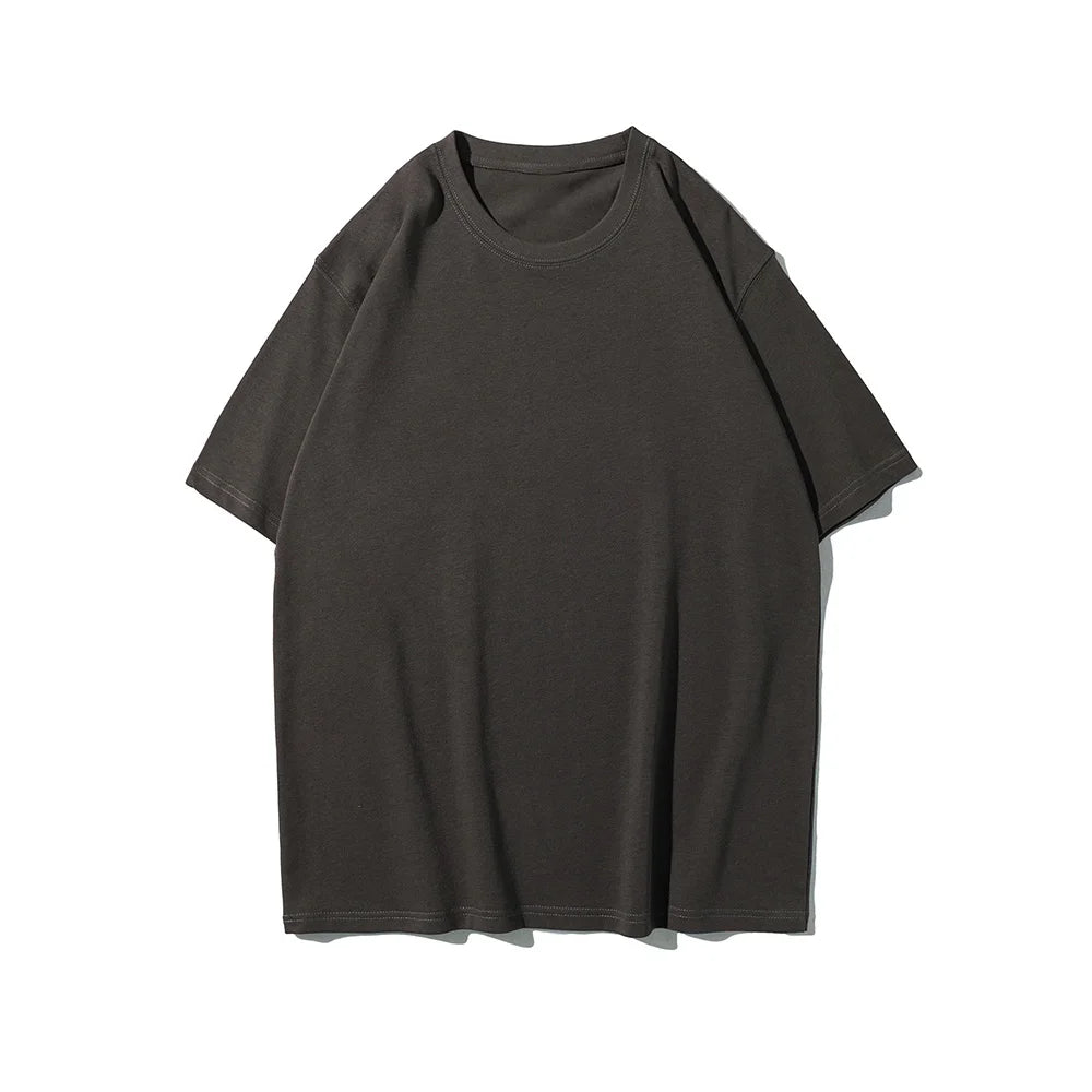 Sypcman Men's Oversized T-Shirt 9.9oz 280 Grams Heavy High Quality Short Sleeve Cotton Tee Solid Color Unisex Streetwear
