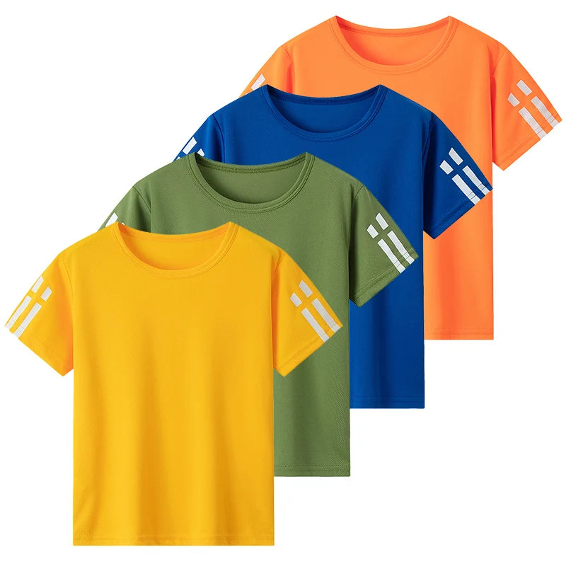 Kids Quick-Dry Sports T-Shirt – Loose Short Sleeve Training Team Uniform