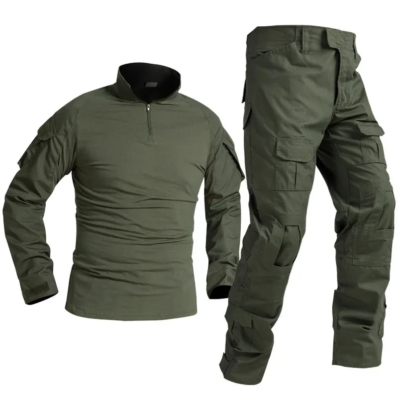 Green Tactical Suits Outdoor Uniform Men Clothing Training Suit Hunting Shirts Cargo Pants Paintball Mens Sets Wear Resistant