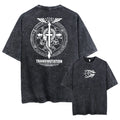 Anime Fullmetal Alchemist Acid Tshirt Men Printed Retro Harajuku Style Fashion Streetwear Performance Short Sleeve Top Unisex