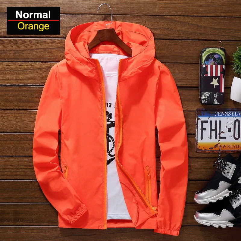 Unisex Reflective Sun Protection Outdoor Windbreaker – Breathable Hiking Jacket Large Size