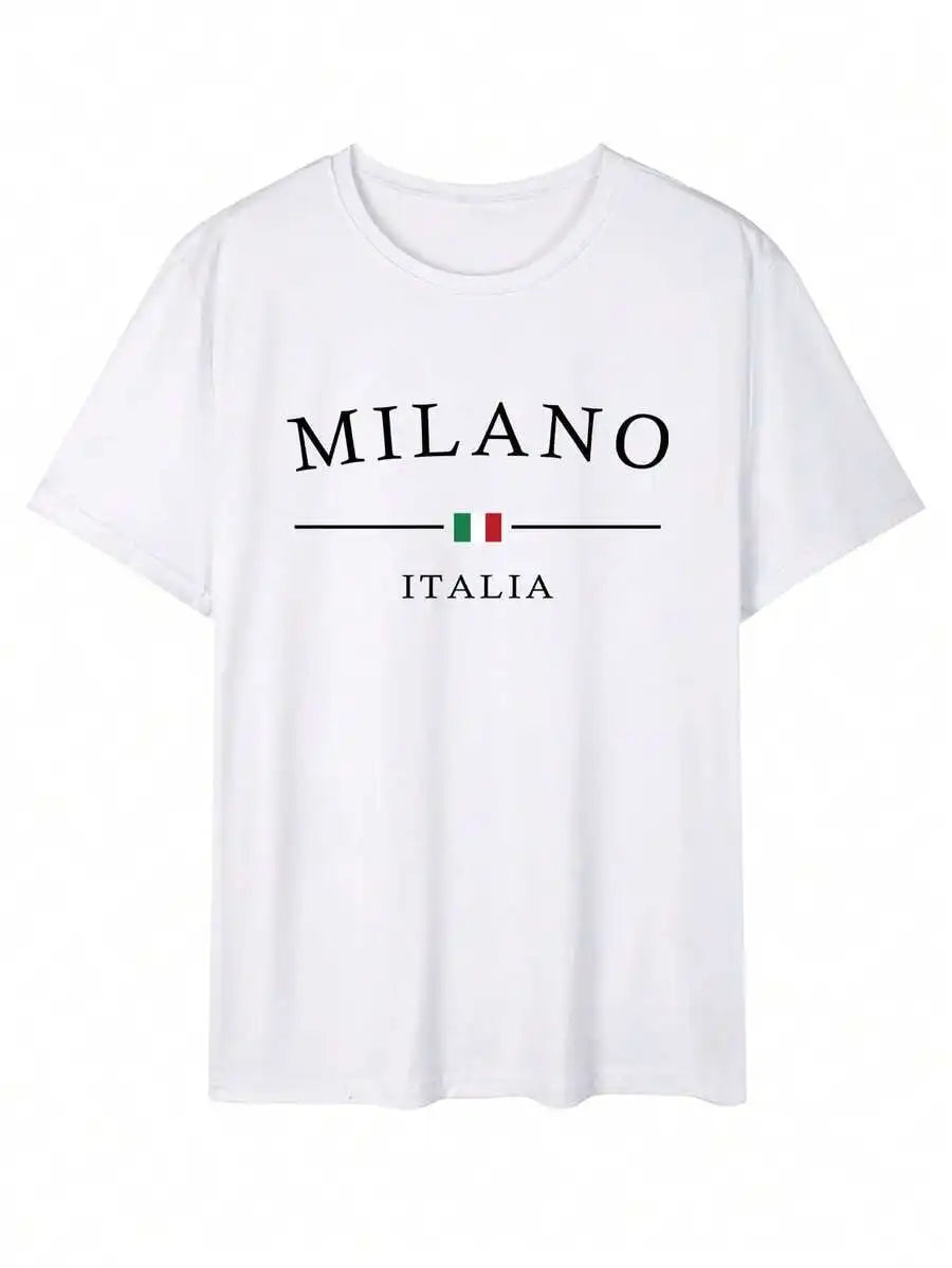 Men's Loose Fit Casual Graphic Print Short Sleeve T-Shirt