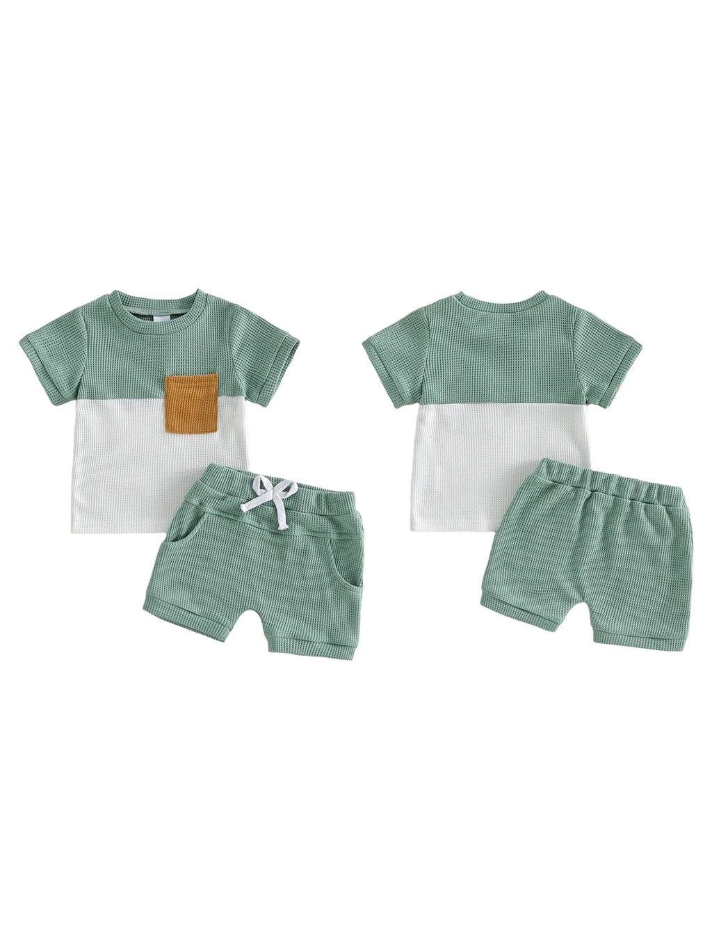 Infant Boy Print T-Shirt & Elastic Shorts Set – Casual 2-Piece Summer Outfit