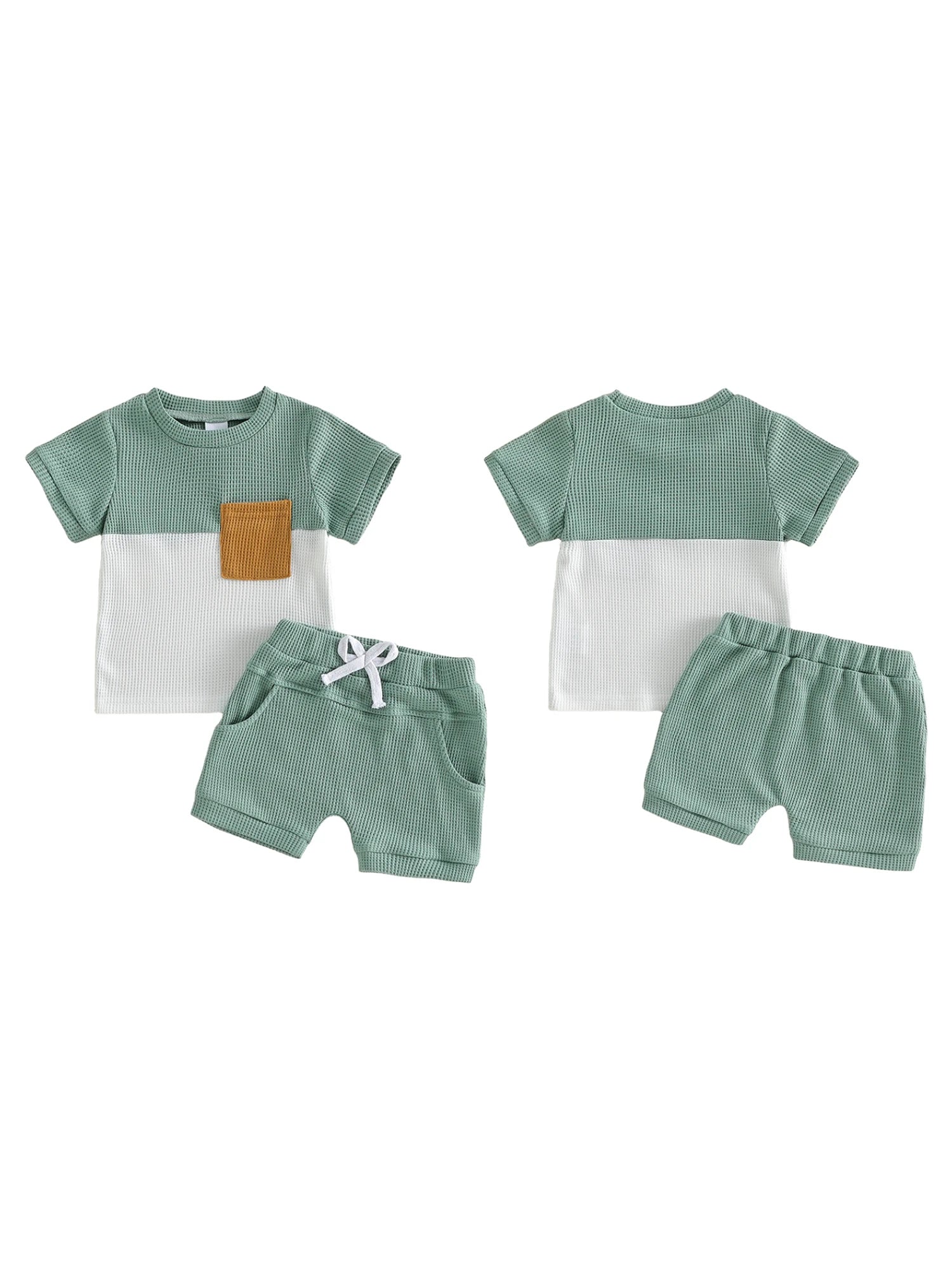 Infant Boy Print T-Shirt & Elastic Shorts Set – Casual 2-Piece Summer Outfit