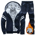Wolf Czuadlte2024New Winter Men's Sports Set Casual Pants Hooded Sweater Youth Large Plus Plush Thickened Cardigan Two Piece Set