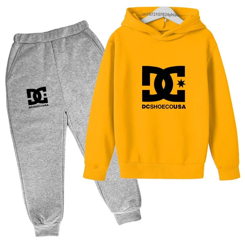 Kids Print Hoodie & Pants Tracksuit Set – Casual 2-Piece Outfit Ages 2–13