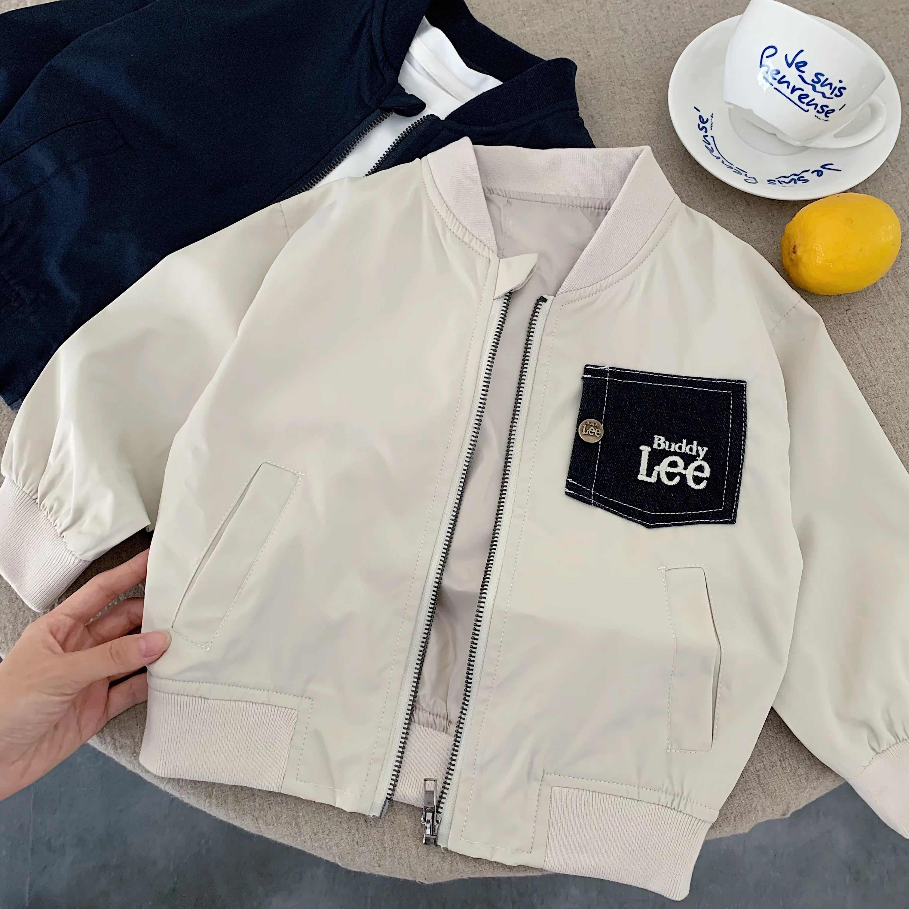 Kids Contrasting Color Pocket Baseball Jacket – Cool Zipper Shirt Outerwear