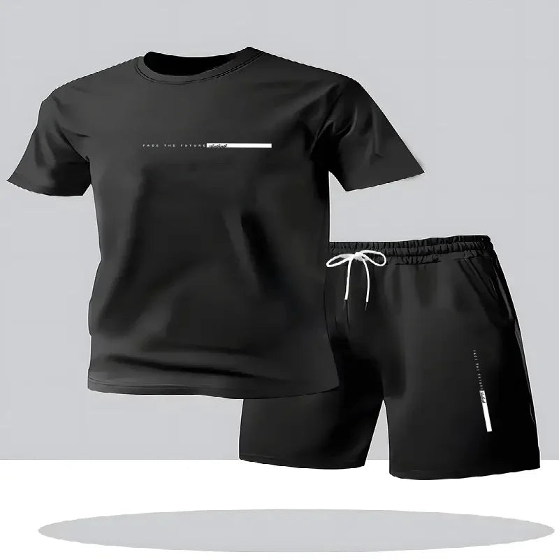 Men's sportswear 2-piece set short sleeved shirt shorts set men's running suit T-shirt men's summer T-shirt