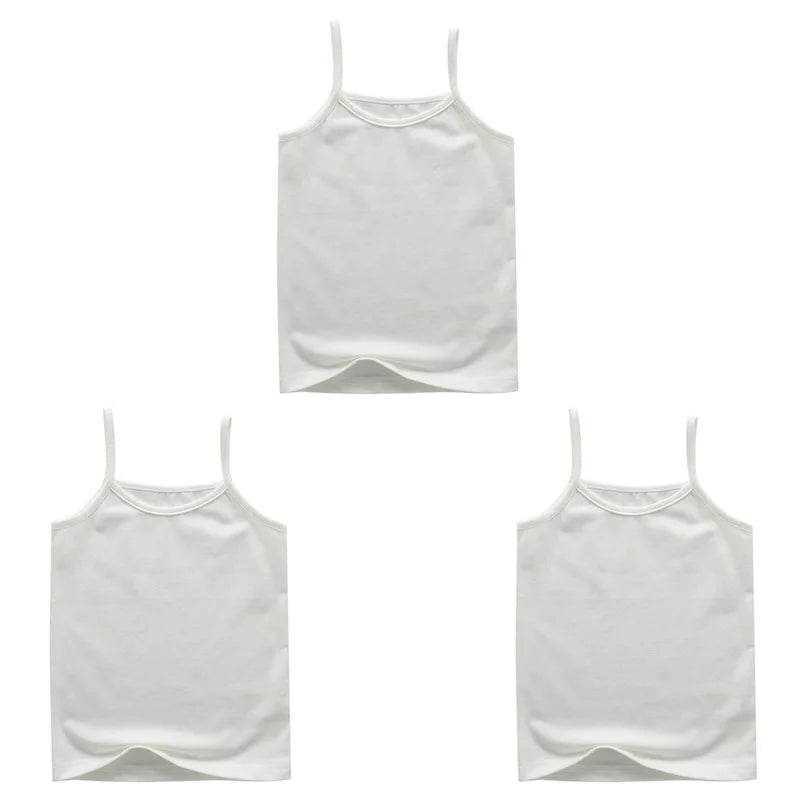 Girls Cotton Colored Tank Top – Soft Camisole Undershirt for Kids