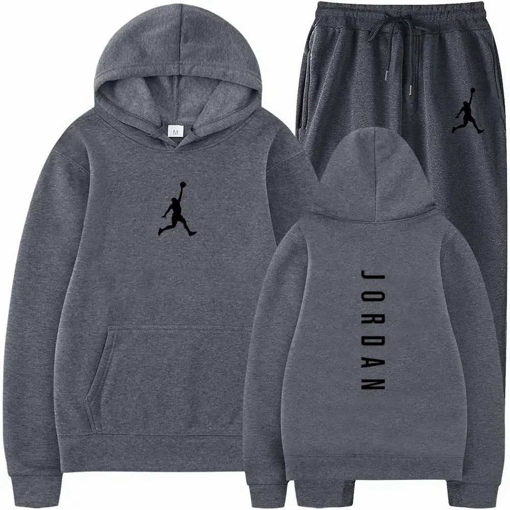 Men's 2025 high-quality sportswear sweatshirt + sweatpants, fashionable sportswear sweatshirt set for spring and autumn