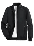 Men's Solid Stand Collar Cardigan Jacket – Casual Outdoor Sports Coat