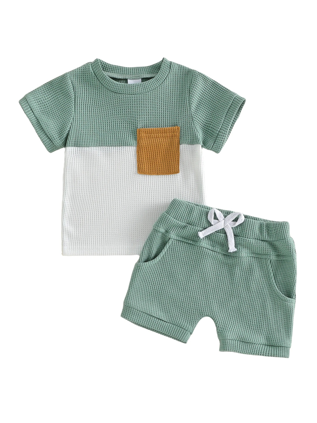 Infant Boy Print T-Shirt & Elastic Shorts Set – Casual 2-Piece Summer Outfit