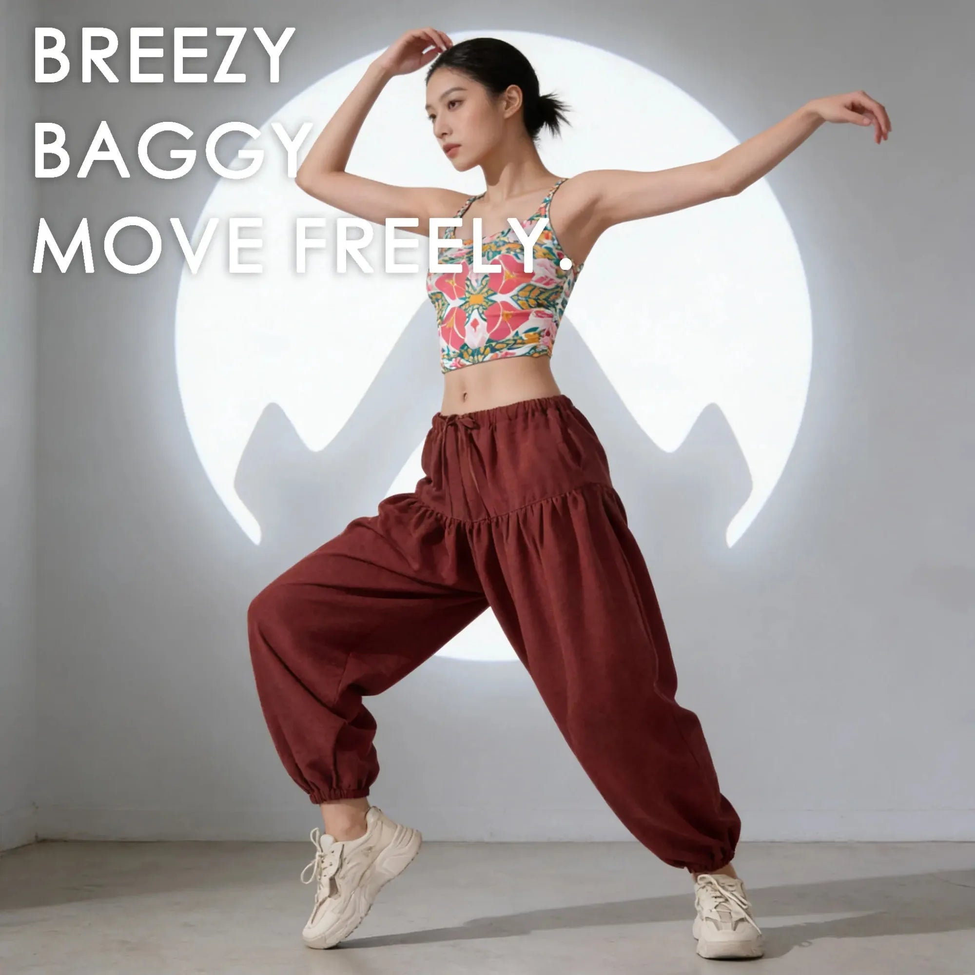 Women's High Waist Drawstring Yoga Boho Harem Pants – Loose Balloon Sweatpants with Pockets