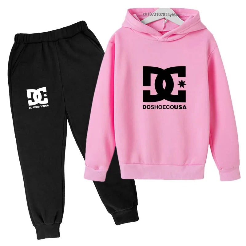 Kids Print Hoodie & Pants Tracksuit Set – Casual 2-Piece Outfit Ages 2–13