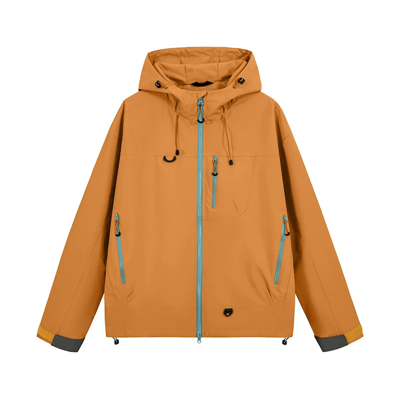 JNLN Men's Women's Waterproof Hiking Jacket Trekking Camping Mountaineering Windbreaker Unisex Outdoor Sport Windproof Rain Coat