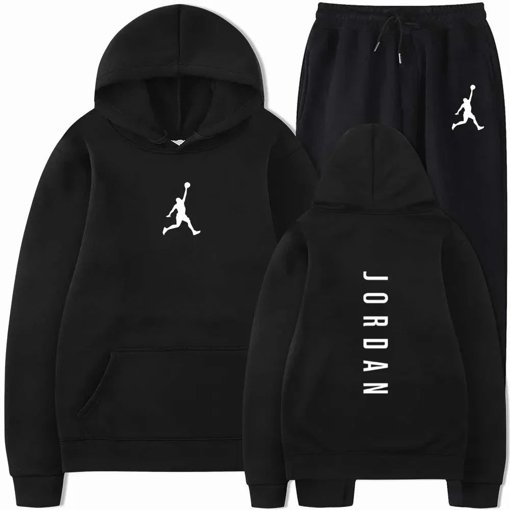 Men's 2025 high-quality sportswear sweatshirt + sweatpants, fashionable sportswear sweatshirt set for spring and autumn