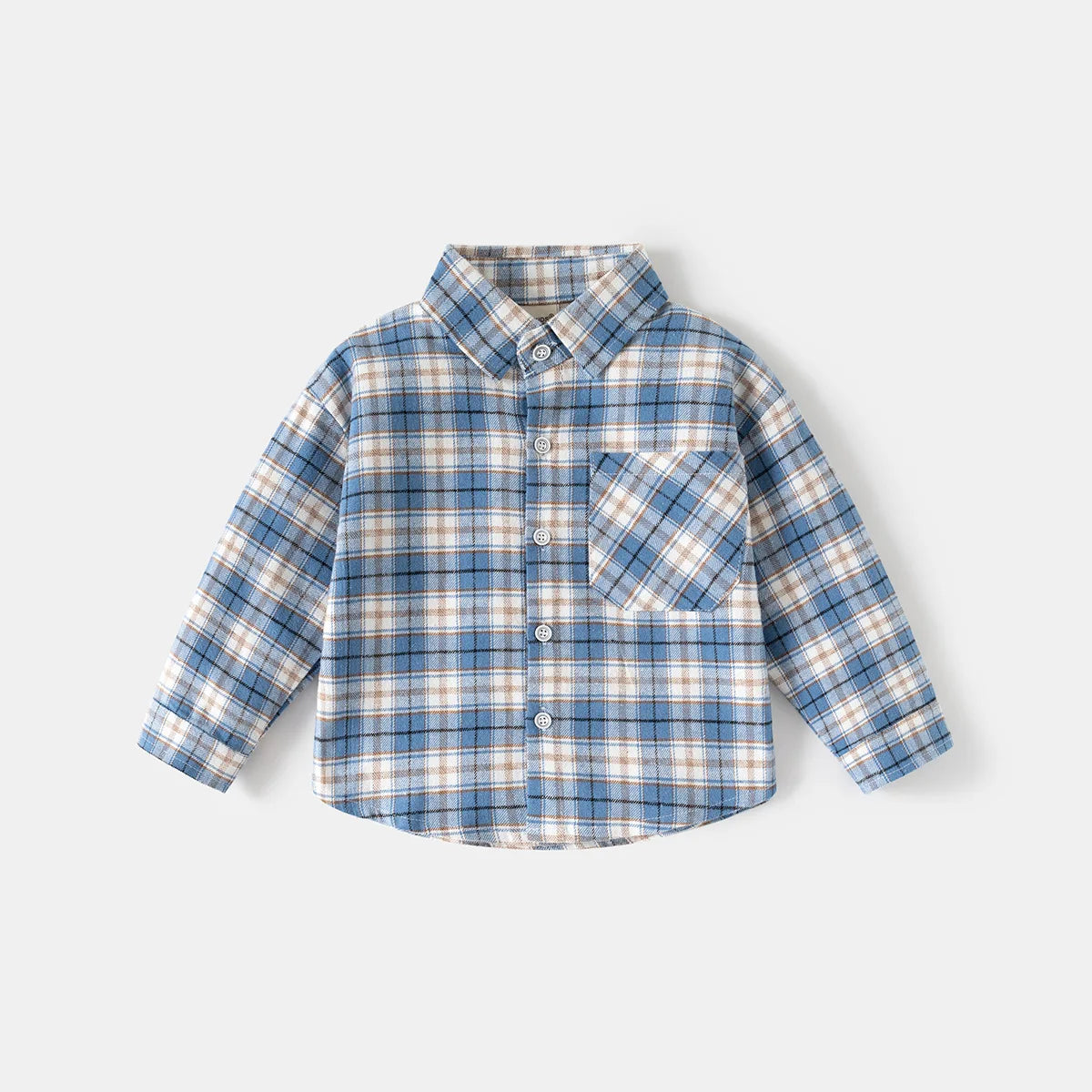 Kids Korean Plaid Oversized Long Sleeve Shirt – Loose Light Outerwear Blouse