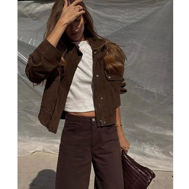Women's Big Pocket Loose Warm Autumn Jacket – Elegant Street Chic Student Coat