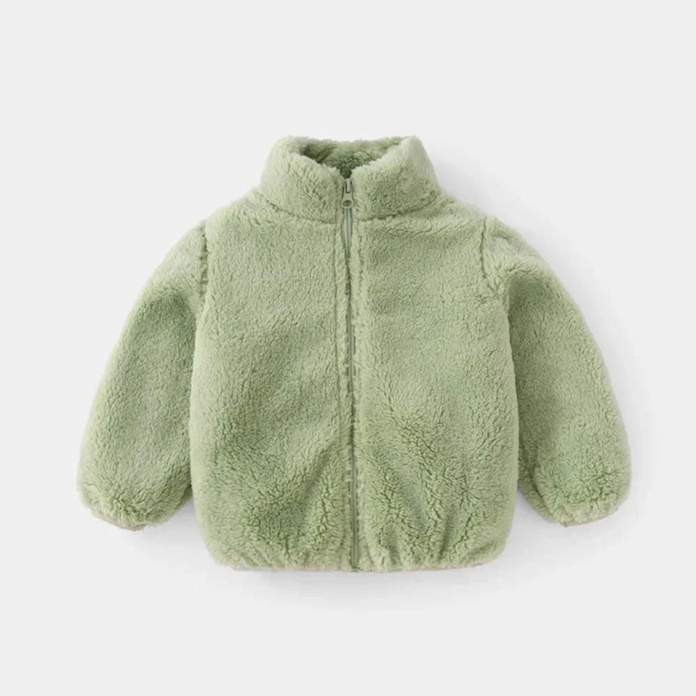 Kids Warm Fleece Hooded Jacket – Boy & Girl Winter Outerwear Coat