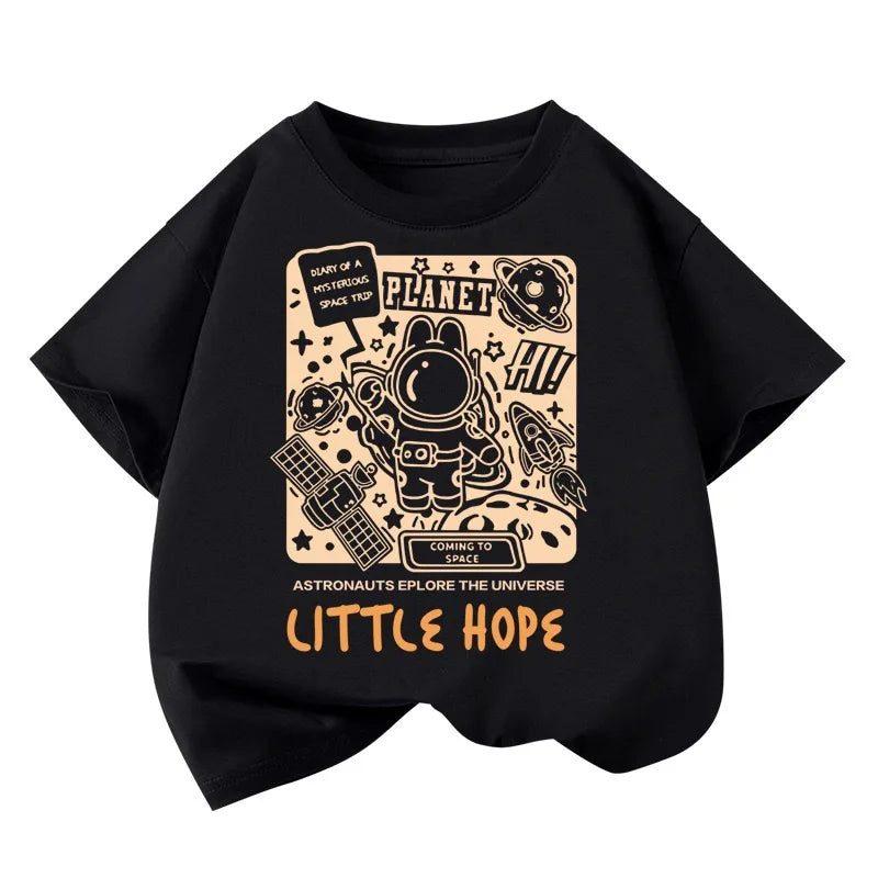 Boys Car Cartoon Short Sleeve T-Shirt – Loose Casual Cotton Kids Tee