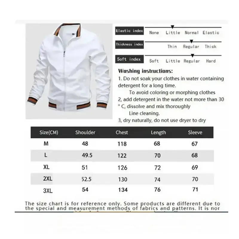 Men's White Waterproof Bomber Jacket – Casual Outdoor Sports Coat