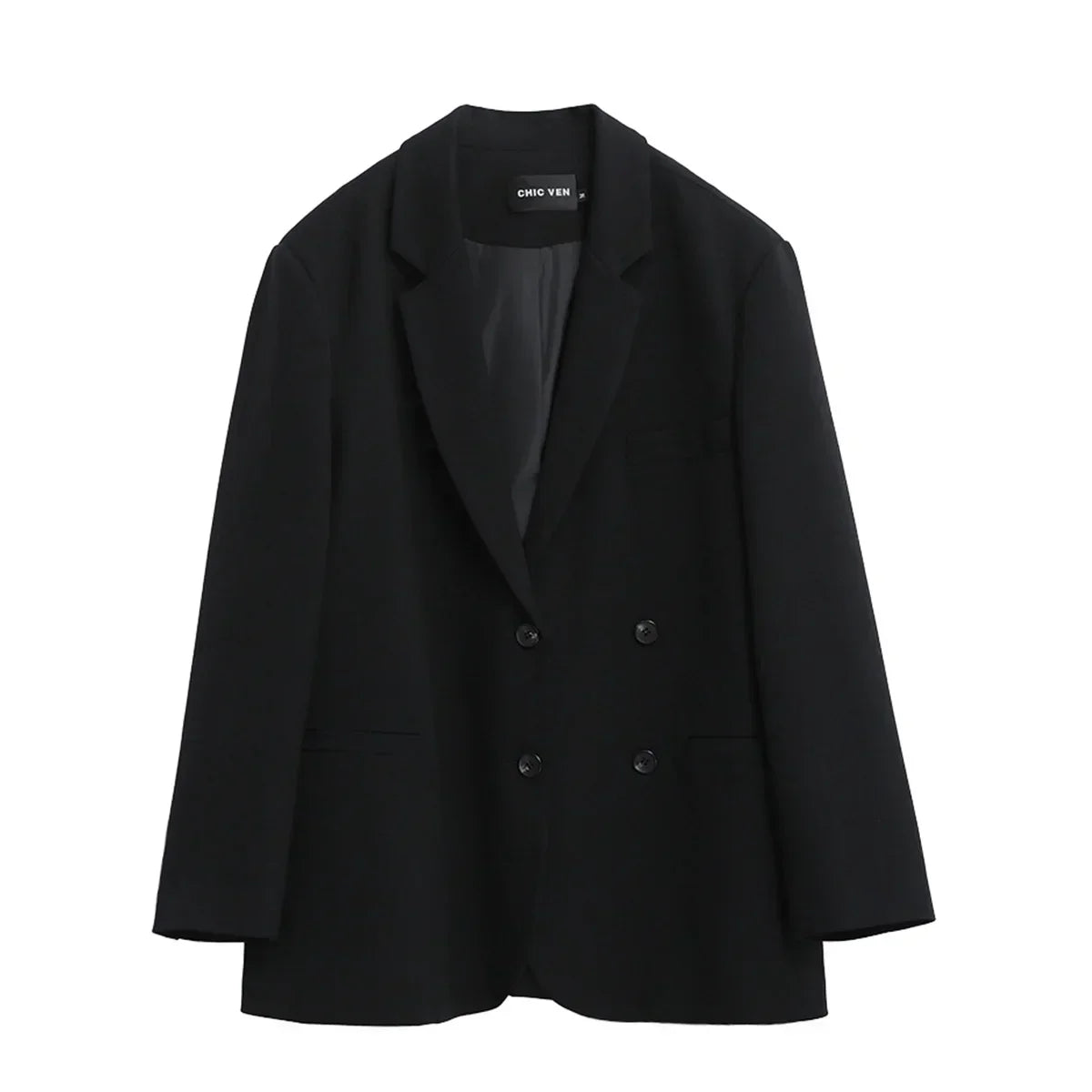 CHIC VEN Women's Blazer Korean Casual Solid Long Sleeve Coats All-match Office Lady Elegant Fashion Clothing Spring Autumn 2026