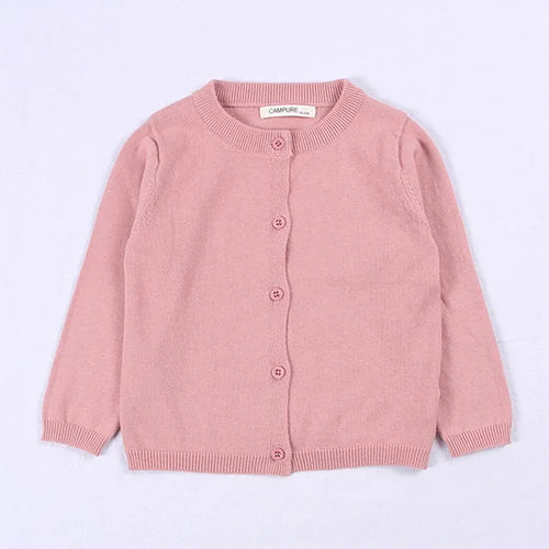 Kids Cartoon Print Knit Cardigan Coat – Casual Long Sleeve Sweater Jacket