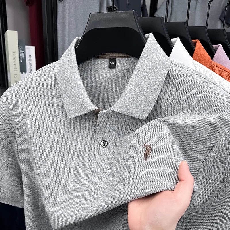 Designer brand pure cotton short sleeve polo shirt men fashion exquisite pony embroidery new summer T-shirt comfort casual top