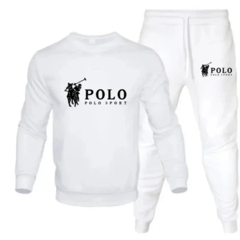 Men's Round Neck Sweatshirt & Jogger Pants Set – Casual Fitness 2-Piece Tracksuit
