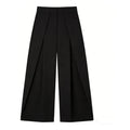 Women's Minimalist Pleated Stripe Wide Leg Suit Pants – Casual Office Oversize Trousers