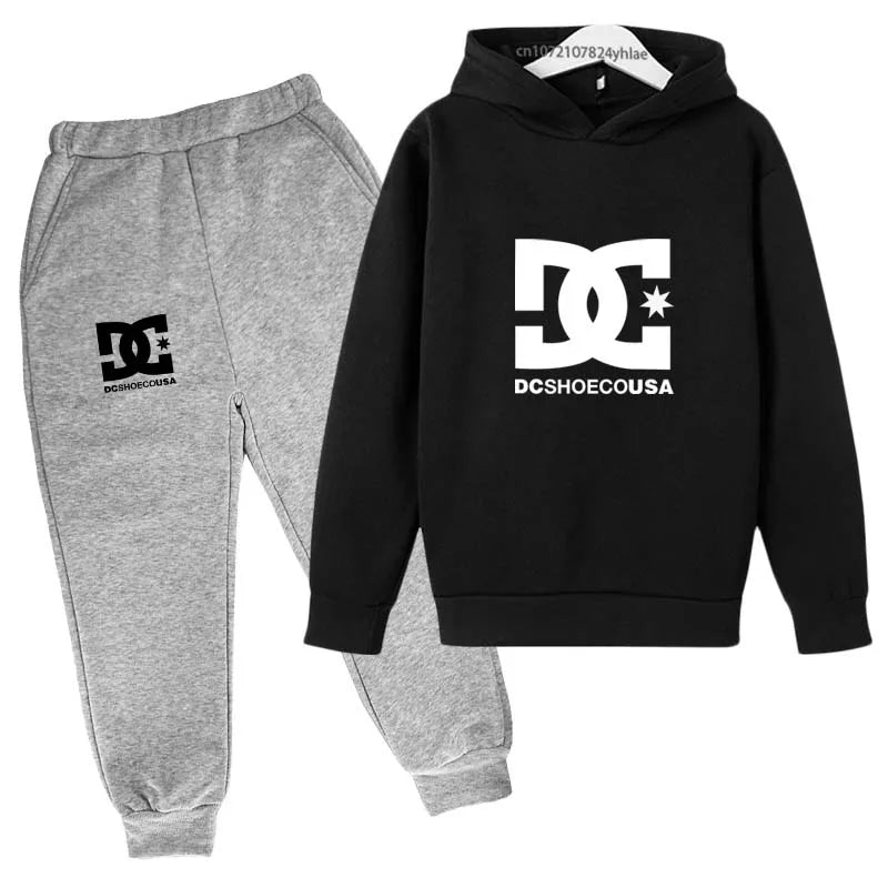 Kids Print Hoodie & Pants Tracksuit Set – Casual 2-Piece Outfit Ages 2–13