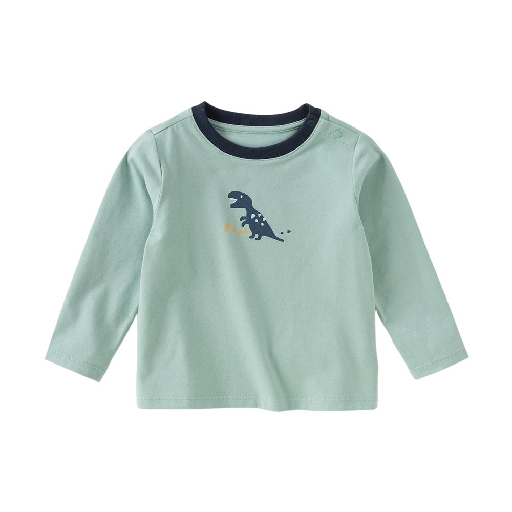 Kids Animal Print Long Sleeve Pullover – Soft Cotton Casual Base Top