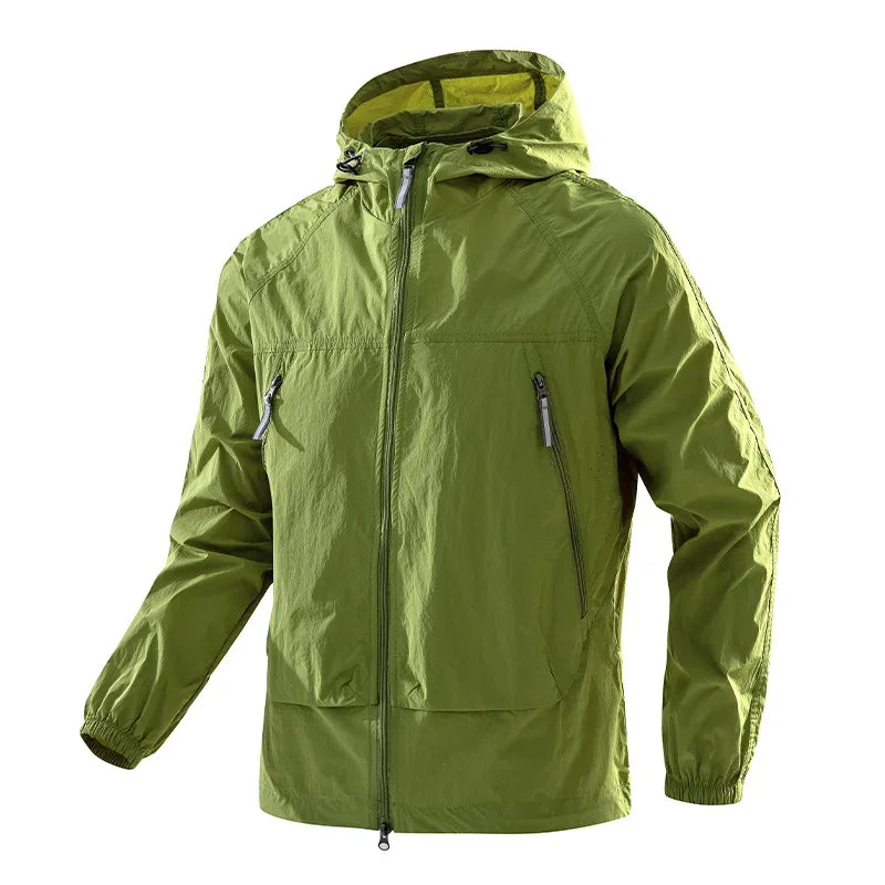 Men's UPF50+ Hooded Windbreaker Jacket – Ultra Light Summer Outdoor Coat