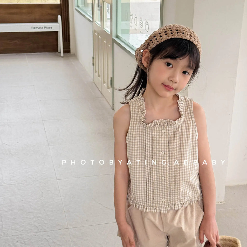Girls Sleeveless Cotton Vest Top – Soft Summer Blouse for Toddlers
