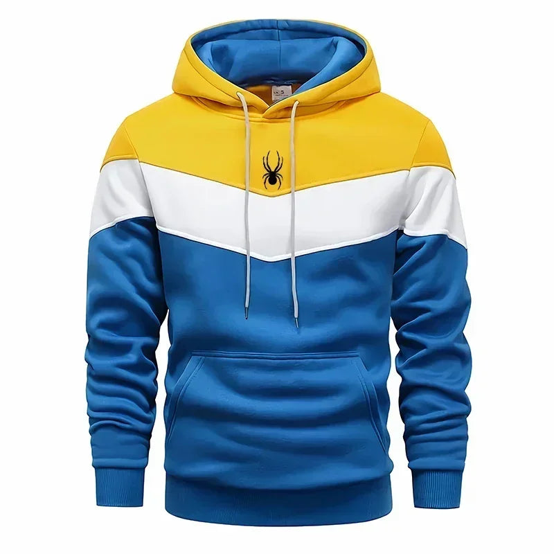 Men's Tricolor Hoodie & Jogging Pants Tracksuit – Casual Sports 2-Piece Set