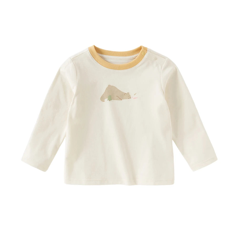 Kids Animal Print Long Sleeve Pullover – Soft Cotton Casual Base Top