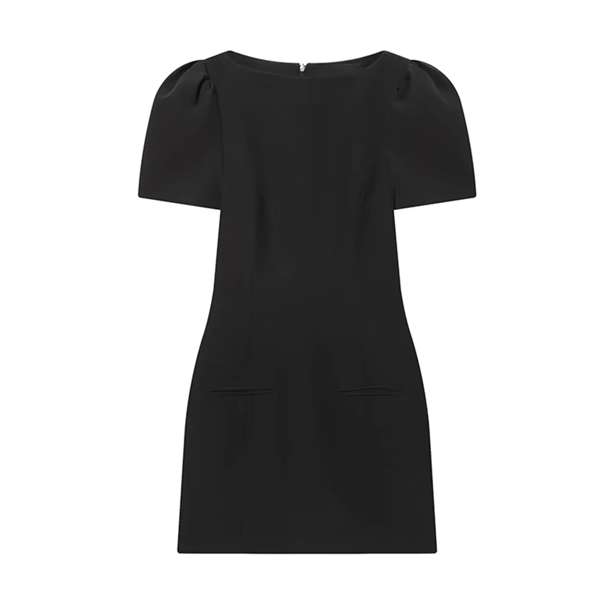Women's Slim Fit High Waist Bodycon Mini Dress – Short Sleeve Solid Commuter Dress