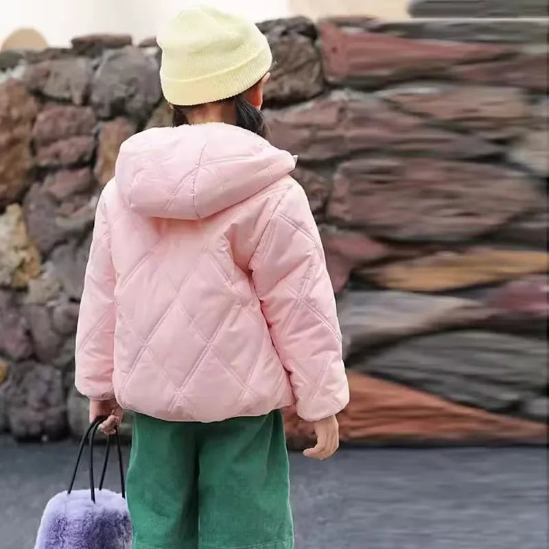 Kids Lamb Wool Plus Velvet Thick Coat – Warm Padded Winter Jacket Ages 1–6