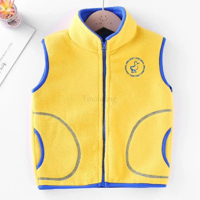 Kids Hooded Double Fleece Zip Jacket – Windproof Warm Coat Ages 2–14