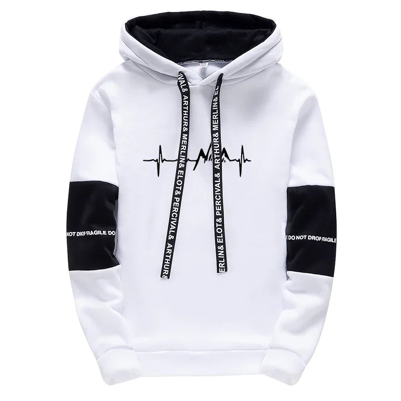 Men's Classic Hooded Sweatshirt & Pants Tracksuit – Versatile Print 2-Piece Set