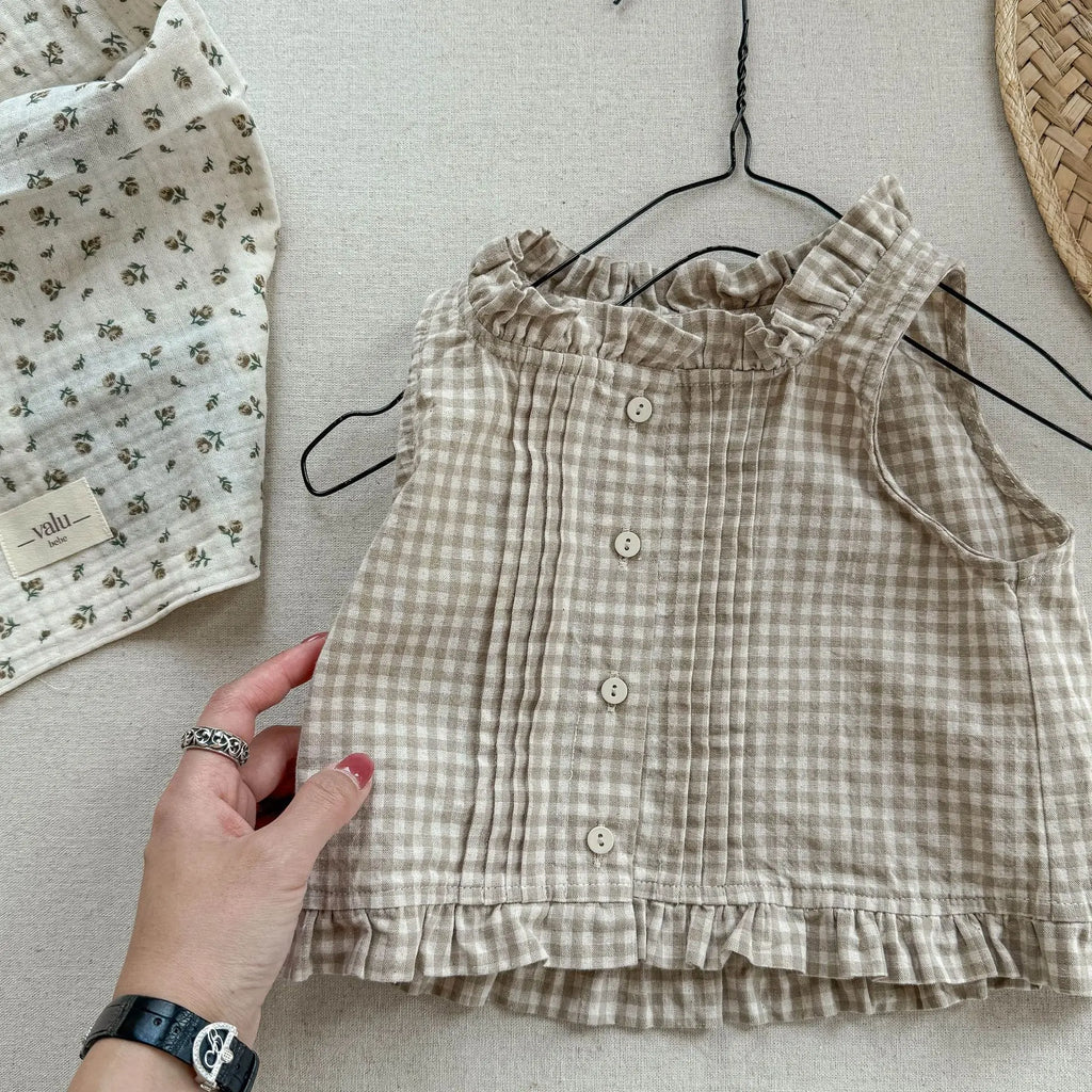 Girls Sleeveless Cotton Vest Top – Soft Summer Blouse for Toddlers