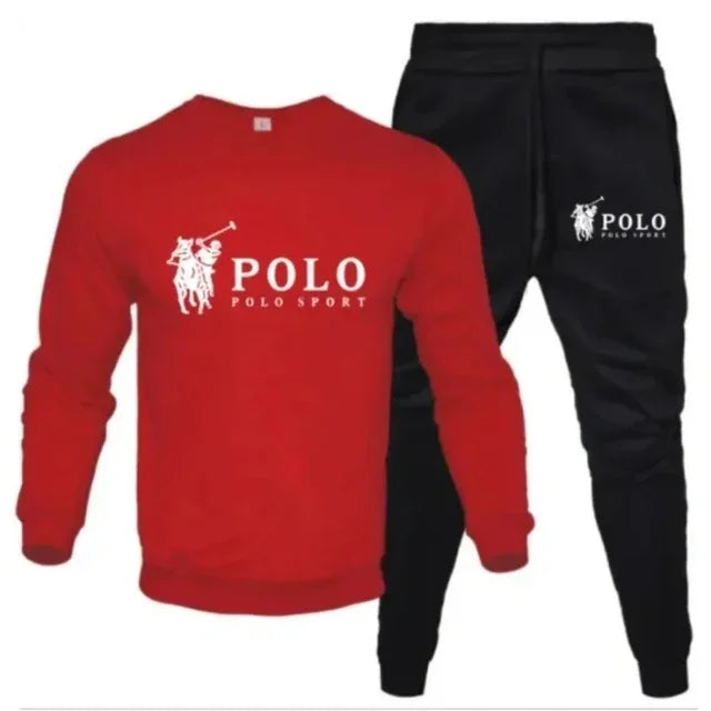 Men's Round Neck Sweatshirt & Jogger Pants Set – Casual Fitness 2-Piece Tracksuit