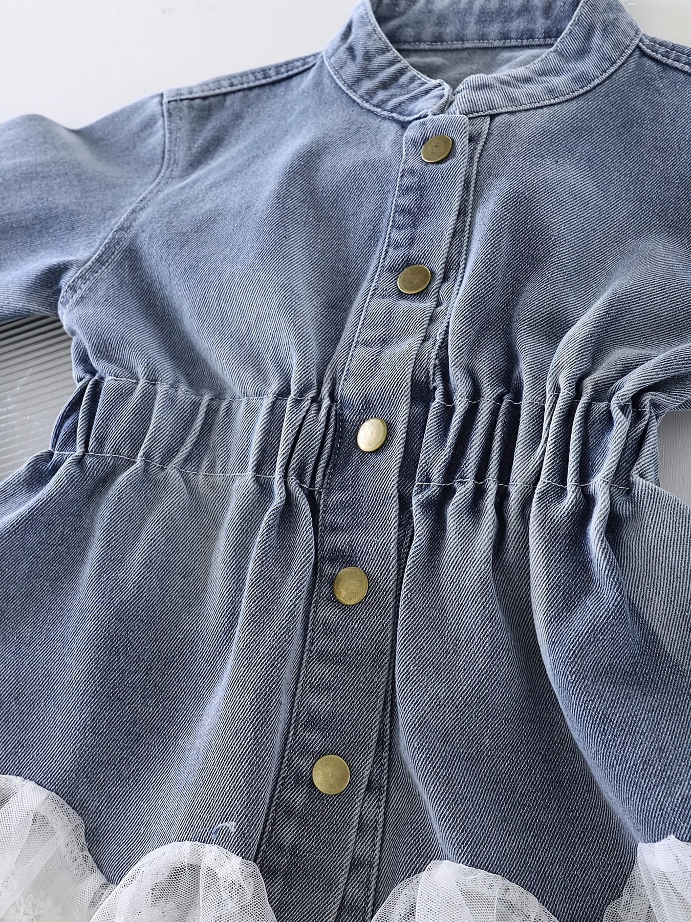 Girls Waist-Cinching Lace Trim Elastic Jacket – Trendy Fashion Outerwear