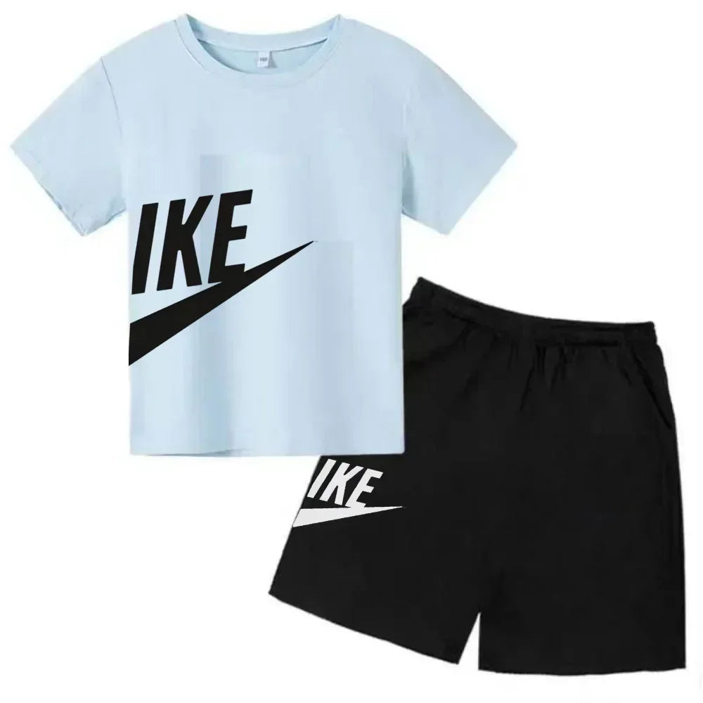 Kids Short Sleeve Top & Shorts 2-Piece Set – Casual Fashion Summer Outfit