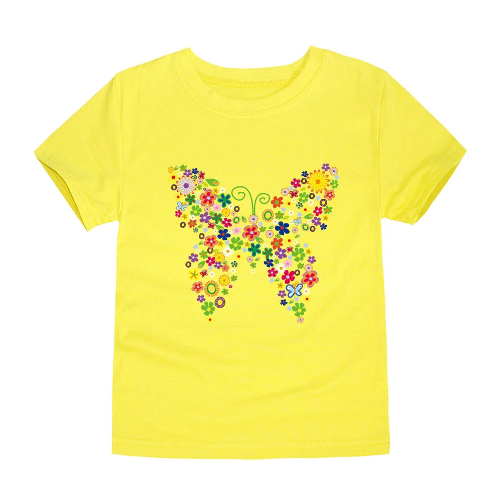 Girls Flower Print Cotton T-Shirt – Pink Casual Tee Ages 2–14