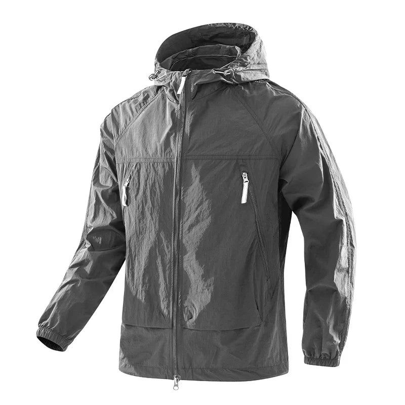 Men's UPF50+ Hooded Windbreaker Jacket – Ultra Light Summer Outdoor Coat