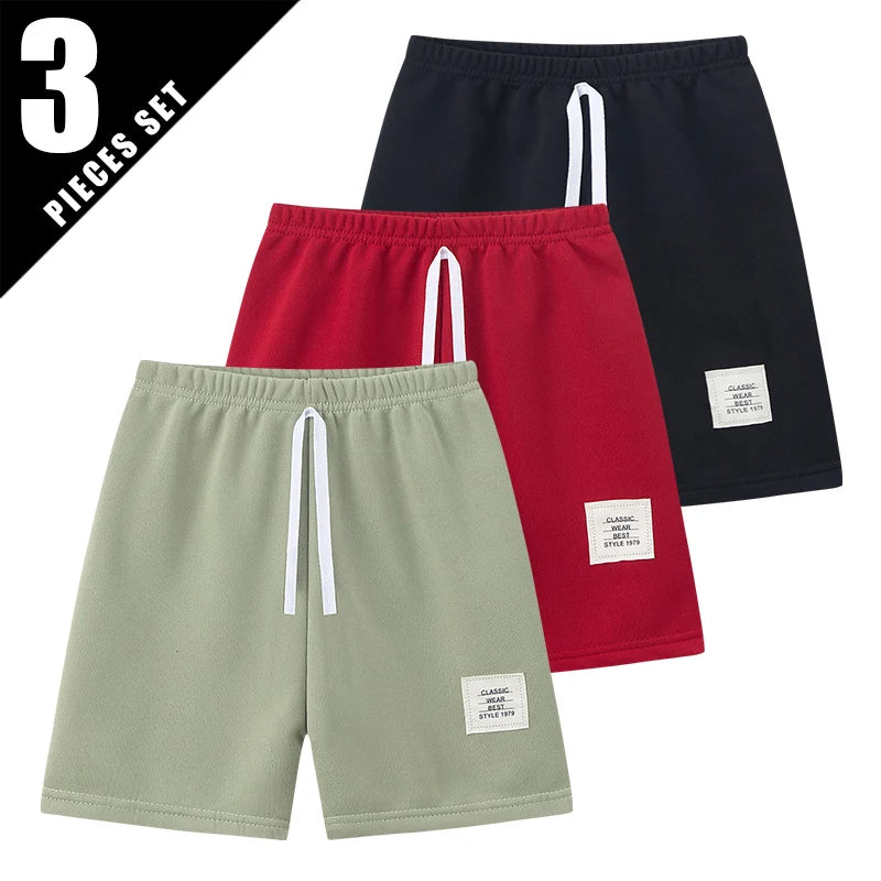 1/3/6 Piece Children's Summer Solid Color Fashion Casual Shorts Boys Wild Sports Outdoor Pants Girls Colorful Stretch Beach Pant