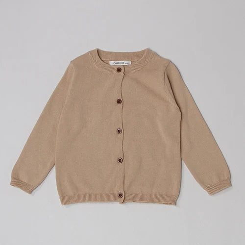 Kids Cartoon Print Knit Cardigan Coat – Casual Long Sleeve Sweater Jacket