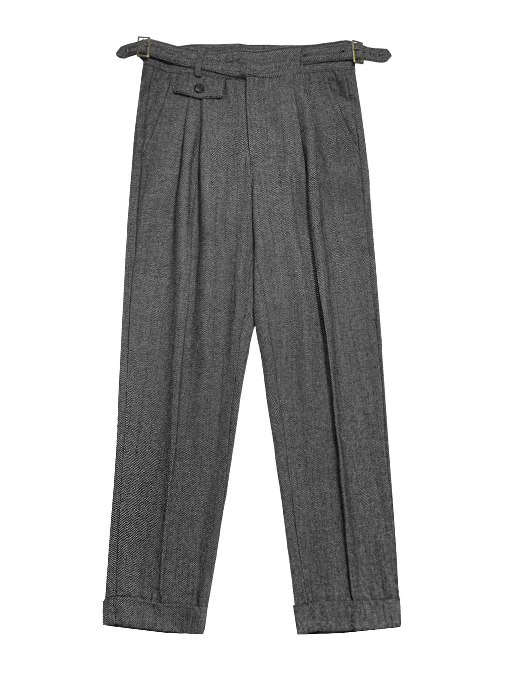 Men's Elegant Tailored Pants High Waist Trousers Autumn Winter New Style Italian Neapolitan Light Business Casual Folded Design